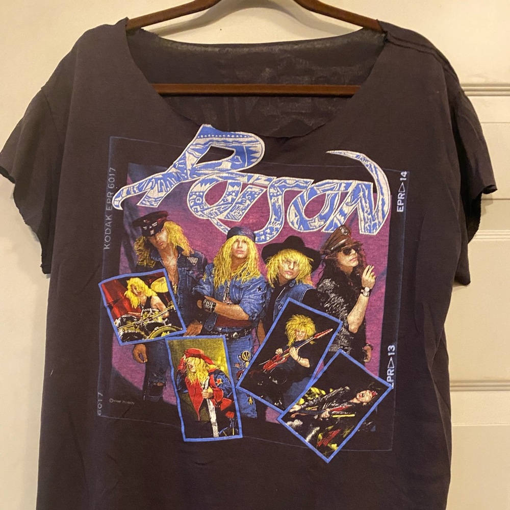 Vintage 1988 Poison Open Up and Say Ahh Custom Altered Hair Metal Tee